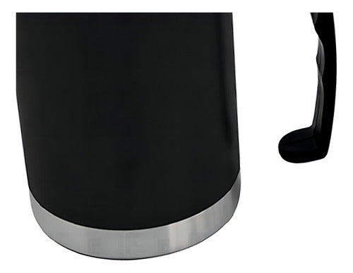 Caneca Copo Térmico Inox Com Tampa 400 Ml Linha Premium Cor Preto Preto