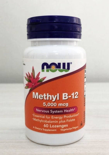 Methyl B12 Metilcobalamina 5000mcg 60 Caps Sublingual - Now Sabor Without flavor