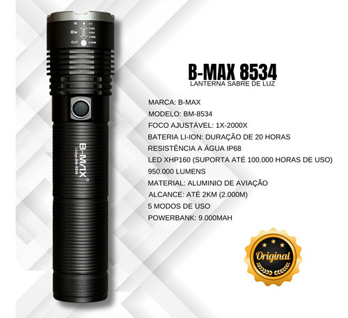 Lanterna Led Tática Mais Forte Do Mundo 2km Militar Potente