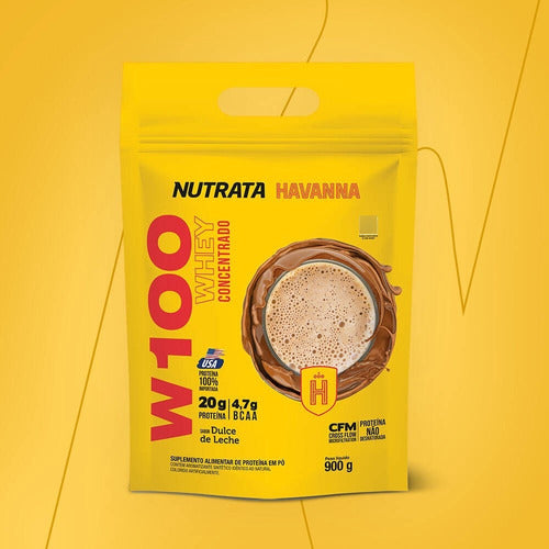 Whey Protein Concentrado W100 - Sabor Dulce De Leche Havanna 900g - Nutrata