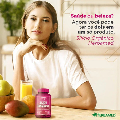Silício Orgânico + Vitaminas - 60 Cápsulas - Herbamed Sabor Sem sabor
