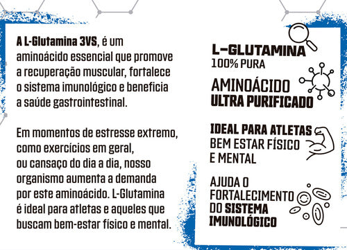 Glutamina 100% Pura 300g - Fórmula Exclusiva Com Insumos Importados E 5g De Glutamina Por Dose (60 Doses)