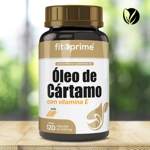 Óleo De Cártamo 1000mg Com Vitamina E 120cps Fitoprime Sabor Neutro