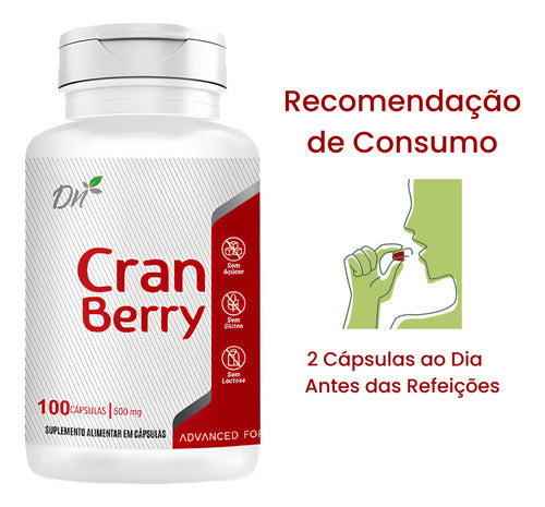 Suplemento Cran Berry 500mg 100 Cápsulas Denature Vitaminas Naturais Sabor Natural Em Pote De 100ml Un