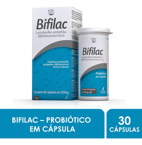 Bifilac 250mg Mantecorp Farmasa Caixa 7,5g 30 Cápsulas Sem Sabor