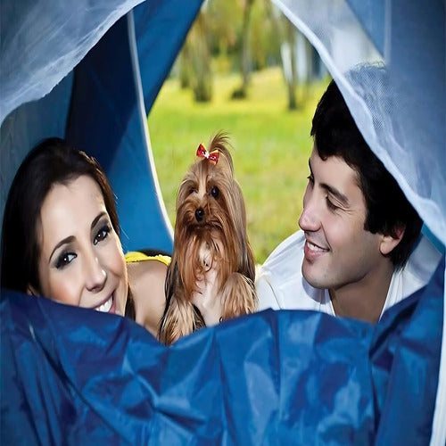 Barraca Tenda Camping Iglu 4 Pessoas Azul Completa C/ Bolsa
