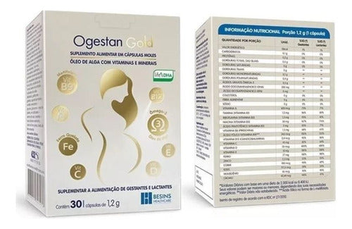 Ogestan Gold Suplemento C/ Vitaminas E Minerais C/30 Caps!!! Sabor Sem sabor