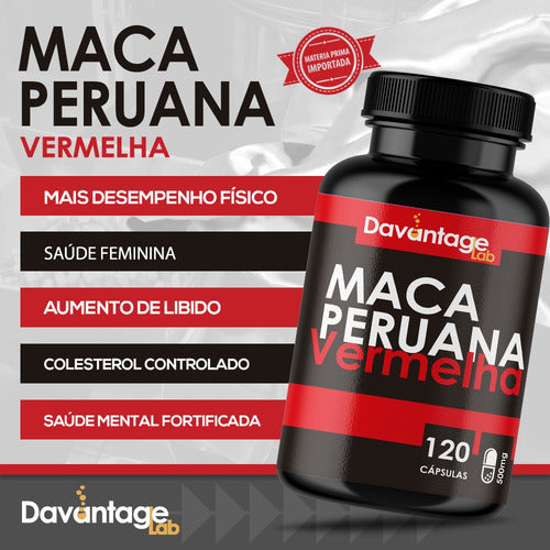 Maca Peruana Vermelha 100% Pura 500mg 120 Cápsulas