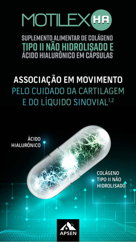 Motilex HA - Colágeno Tipo II + Ácido Hialurônico C/60 Caps