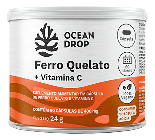 Ferro Quelato+vitamina C. 60 Capsulas 400mg
