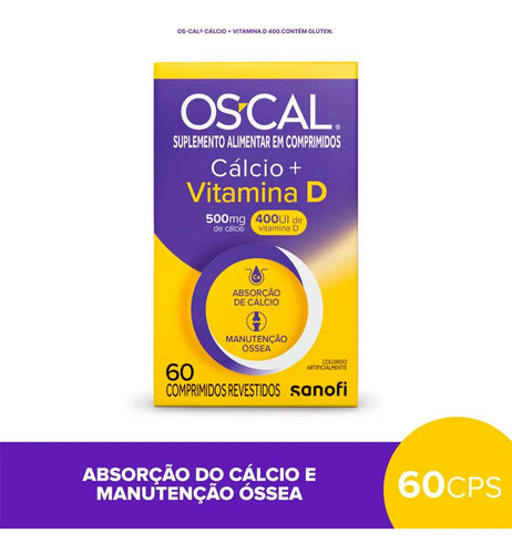 Oscal D Sanofi 60 Comprimidos 500mg+400ui Sabor Without flavor
