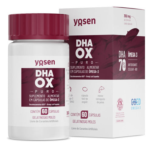 Ômega 3 Dhaox Puro Pote Com 60 Cápsulas 350g Yosen Sabor Sem sabor