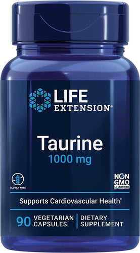 Taurine Taurina 1000mg 90 caps - Life Extension sem sabor