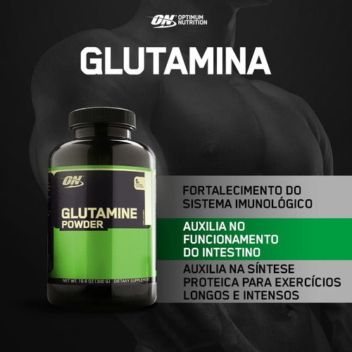 Glutamina Instântanea Pó 300g 58 Doses On Optimum Nutrition Sabor Sem sabor