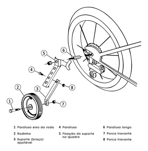 Rodinha Bike Infantil Para Marchas Câmbio Forte Aro 16 20 24