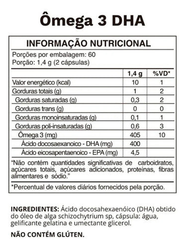 Ômega 3 Dha 460mg Ocean Drop Vegano 120 Cápsulas