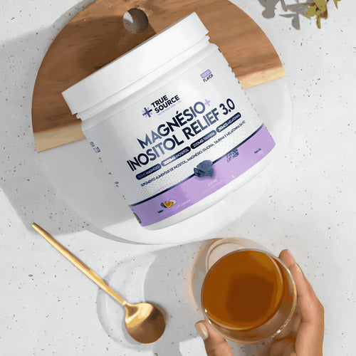 True Magnesio + Inositol + Melatonina 3.0 350g - True Source Sabor Camomila Laranja E Lavanda