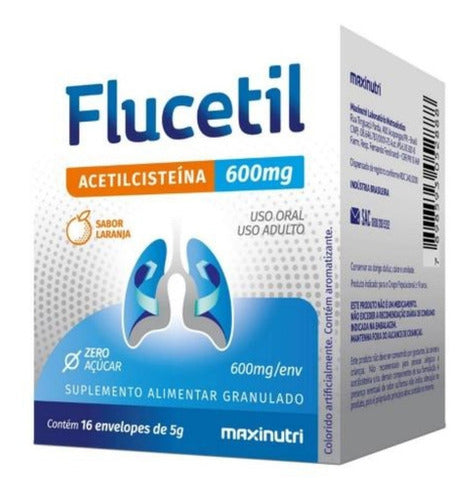 Flucetil Sachê 16 Envelopes De 5g Sabor Laranja Maxinutri