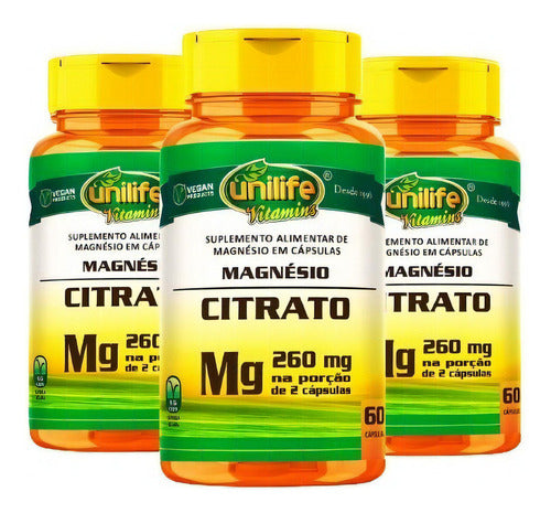 Magnésio Citrato Unilife 60 cápsulas Sabor Sem sabor