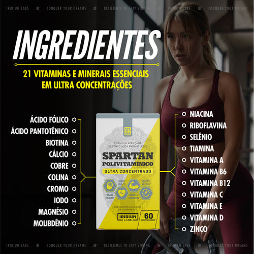 Kit 3x Spartan Polivitaminico Ultra Concentrado - 3 Meses Sabor Sem sabor
