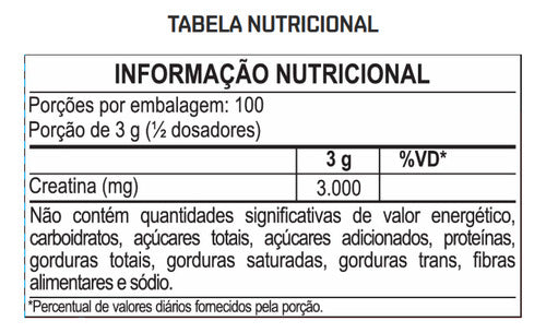 Creatina Monohidratada Pó Masterway Suplementos 100% Pura 300g pó Sem sabor Unidade
