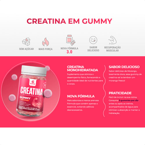 Super Gummy Creatina Sabor Morango