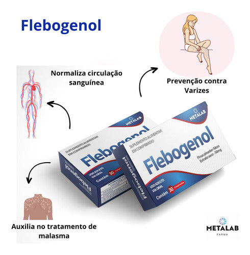 Flebogenol Suplemento Alimentar Pinus Pinaster Metalab 50mg 30cpr