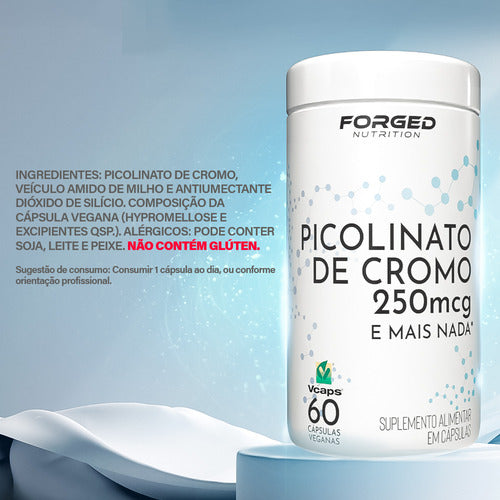 Picolinato De Cromo 250mcg 60 Vegan Caps Forged Nutrition Sem sabor