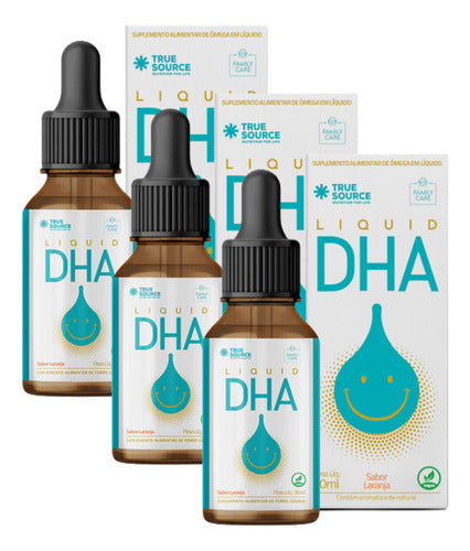 3x Liquid Dha 120mg Family Care Gotas True Source 30ml
