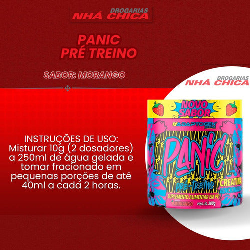 Pré Treino Panic Sabor Morango Adaptogen 300g