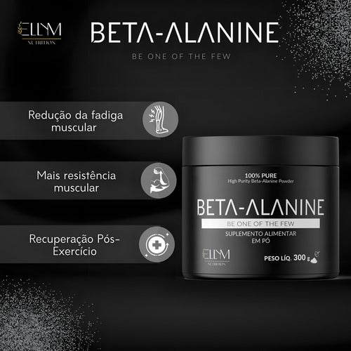 Beta Alanina 300g 100% Pura Suplemento Em Pó Treino  Ellym Nutrition Sabor Sem sabor
