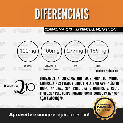 Suplemento en cápsula Essential Nutrition Coenzima Omega 3 coenzima sabor essential x 60g