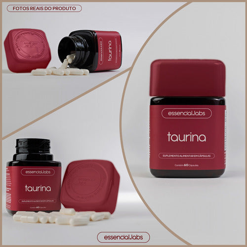 03 POTES da TAURINA com 1000mg por dose - Fórmula Avançada com Matéria-Prima Importada - 60 Cápsulas