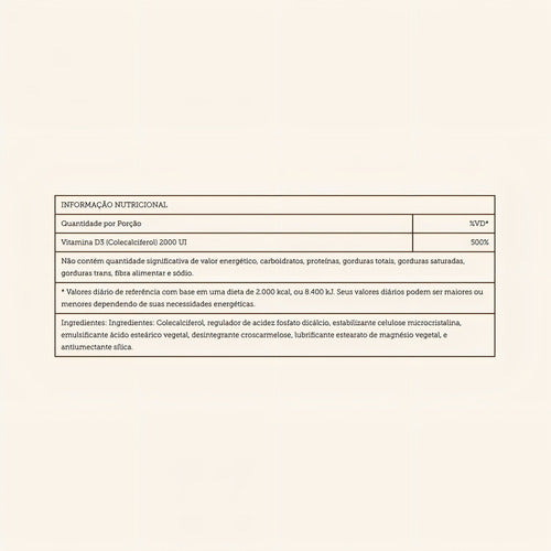 Vitamina D 2000 UI Colecalciferol D3 Sundown Naturals 200 Cápsulas Softgel
