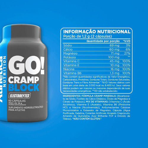 Atlhetica Nutrition - Go! Cramp Block 60 Capsulas - Sem sabor