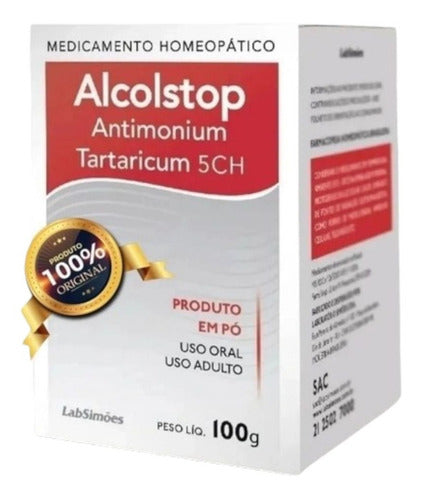 2 X Pra Parar De Beber Alcolstop Antimonium Trataricum 100g Sabor Sem Sabor