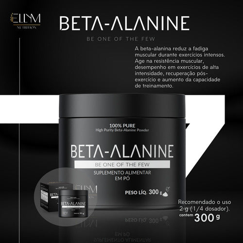 Beta Alanina 300g 100% Pura Suplemento Em Pó Treino  Ellym Nutrition Sabor Sem sabor