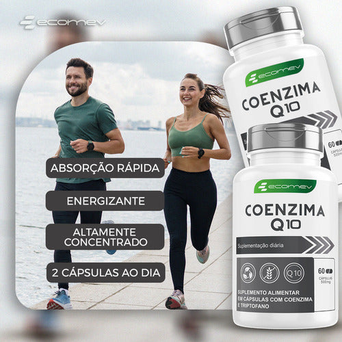 Kit Suplemento Em Cápsulas de Treonato + Coenzima Q10 500mg Premium 120caps Sabor Sem Sabor