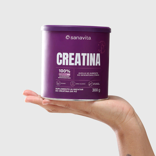 Creatina 100% Pura Monohidratada Sanavita 300g Sem Sabor
