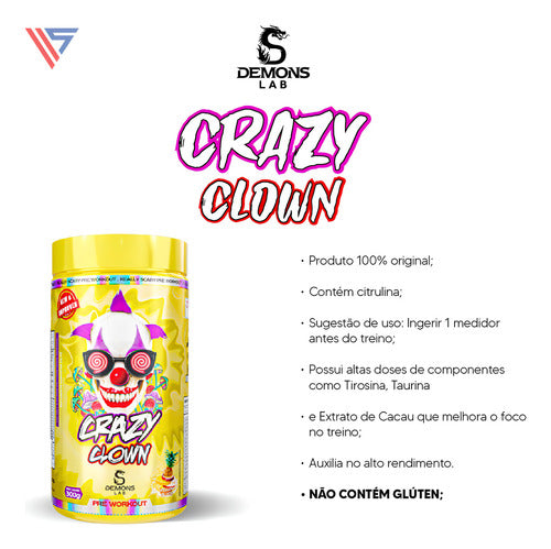 Suplemento em Pó Crazy Clown Yellow Blood 300g Demons Lab
