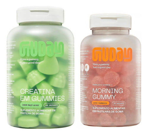 Kit Guday Creatina + Vitamina C + Extrato De Própolis Gomas Sabor Maçã Verde E Framboesa