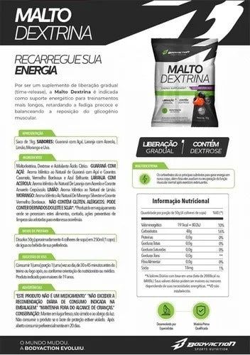 Suplemento Em Pó Bodyaction Malto Dextrina Sabor Uva Em Saco