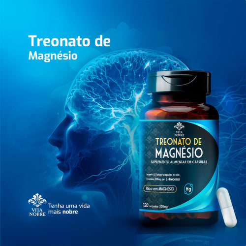 Suplemento Alimentar de L-Treonina 120 Cápsulas Suplemento Treonina 200mg Vita Nobre