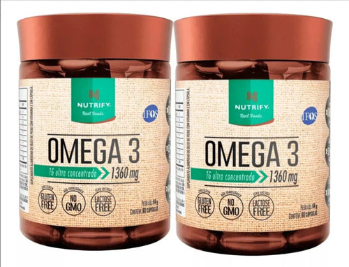 Kit 2 Nutrify Ômega 3 Ultra Concentrado 60 Cápsulas Sabor Neutro