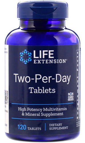 Multivitamínico Two Per Day 120 Tablets Life Extension Sabor Sem sabor