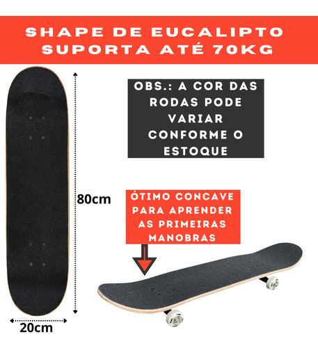 Skate Naruto Street Semi Profissional Montado Iniciante