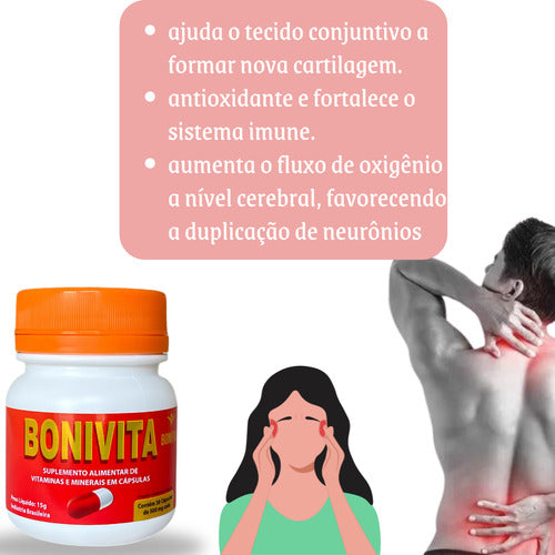 Kit 3 Potes Bonivita Suplemento Alimenticio Natural com 30 Cápsulas Cada