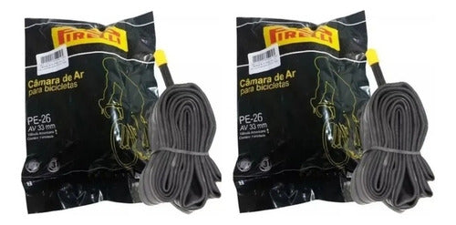 2 Camara De Ar Bicicleta Pirelli Aro 26 Bico Grosso 33mm Tipo da válvula Schrader