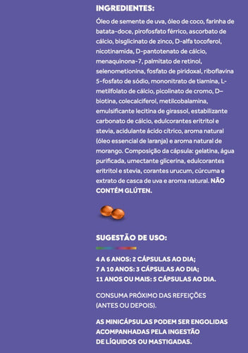 Alpha Kids Puravida, Multivitamínico Kids Premium, 150 Caps Sabor Neutro