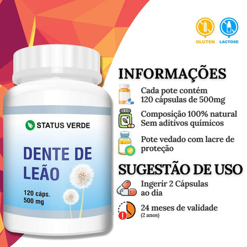 Dente De Leão 500mg 120 Cáps - Status Verde